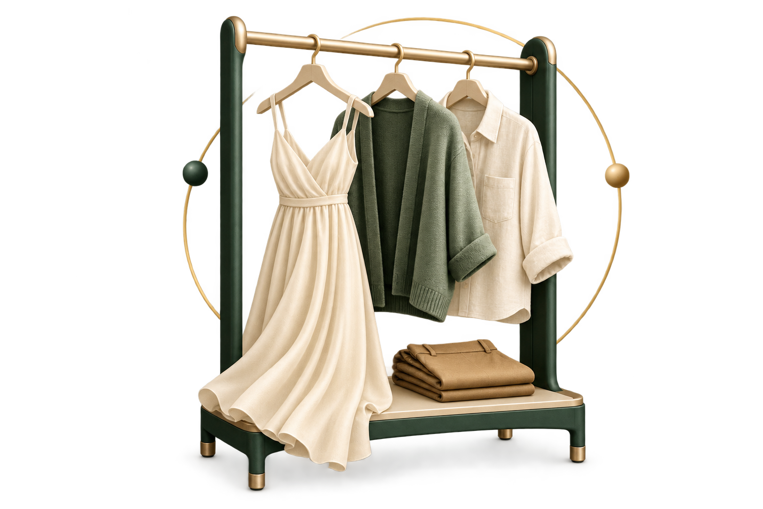 Illustration du dressing et de ses tenues